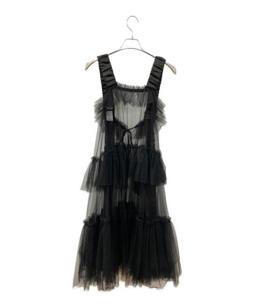 J1U by LA BELLE ETUDE（ジユウバイラベルエチュード）J1U by LA BELLE ETUDE (ジユウバイラベルエチュード) シースルーボリュームチュールデザインジレ ブラック サイズ:FREEの古着・服飾アイテム