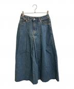 MAISON SPECIALメゾンスペシャル）の古着「Pleated Denim Skirt」｜インディゴ