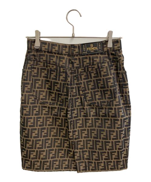 FENDI JEANS（フェンディ ジーンズ）FENDI jeans (フェンディ ジーンズ) ズッカミニスカート ブラック×ブラウン サイズ:XLの古着・服飾アイテム