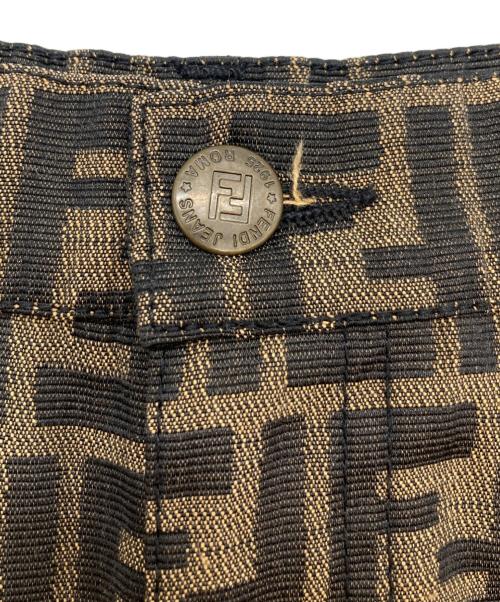 FENDI JEANS（フェンディ ジーンズ）FENDI jeans (フェンディ ジーンズ) ズッカミニスカート ブラック×ブラウン サイズ:XLの古着・服飾アイテム