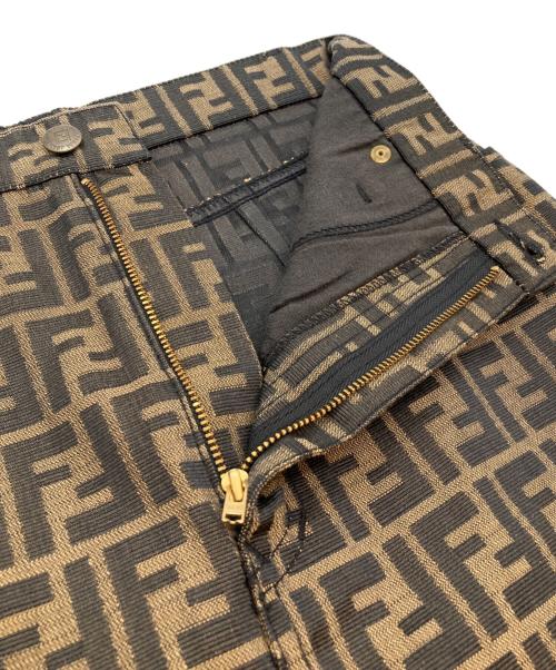 FENDI JEANS（フェンディ ジーンズ）FENDI jeans (フェンディ ジーンズ) ズッカミニスカート ブラック×ブラウン サイズ:XLの古着・服飾アイテム