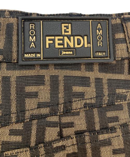 FENDI JEANS（フェンディ ジーンズ）FENDI jeans (フェンディ ジーンズ) ズッカミニスカート ブラック×ブラウン サイズ:XLの古着・服飾アイテム