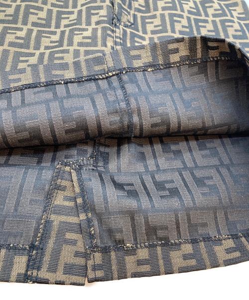 FENDI JEANS（フェンディ ジーンズ）FENDI jeans (フェンディ ジーンズ) ズッカミニスカート ブラック×ブラウン サイズ:XLの古着・服飾アイテム