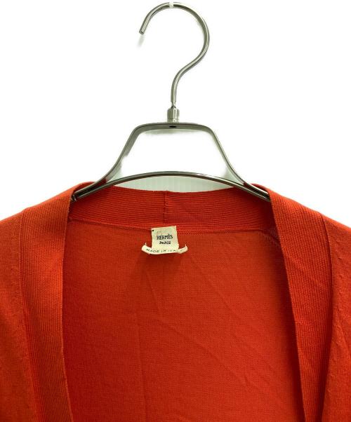 HERMES（エルメス）HERMES (エルメス) ニットカーディガン レッド サイズ:38の古着・服飾アイテム