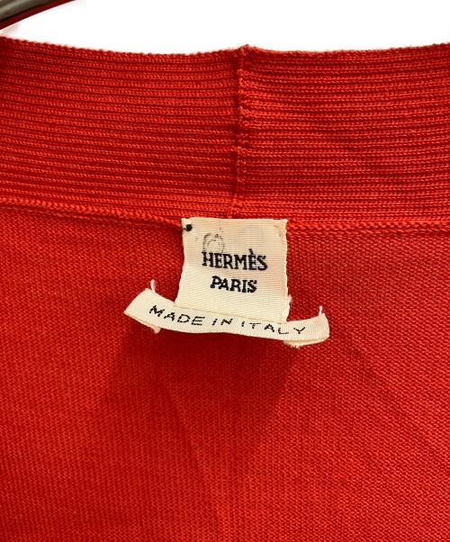 HERMES（エルメス）HERMES (エルメス) ニットカーディガン レッド サイズ:38の古着・服飾アイテム