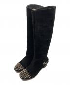 Christian Louboutinクリスチャン・ルブタン）の古着「スタッズロングブーツ」｜ブラック
