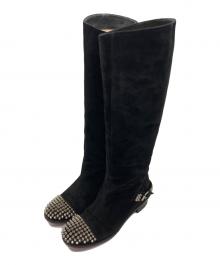 Christian Louboutin（クリスチャン・ルブタン）の古着「スタッズロングブーツ」｜ブラック