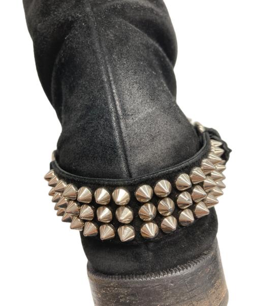 Christian Louboutin（クリスチャン・ルブタン）Christian Louboutin (クリスチャン・ルブタン) スタッズロングブーツ ブラック サイズ:37　1/2の古着・服飾アイテム