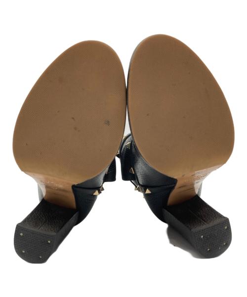 VALENTINO（ヴァレンティノ）VALENTINO (ヴァレンティノ) ロックスタッズショートブーツ ブラック サイズ:37の古着・服飾アイテム