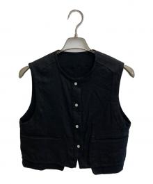 BACCA（バッカ）の古着「リネンツイル ショートベスト」｜ブラック