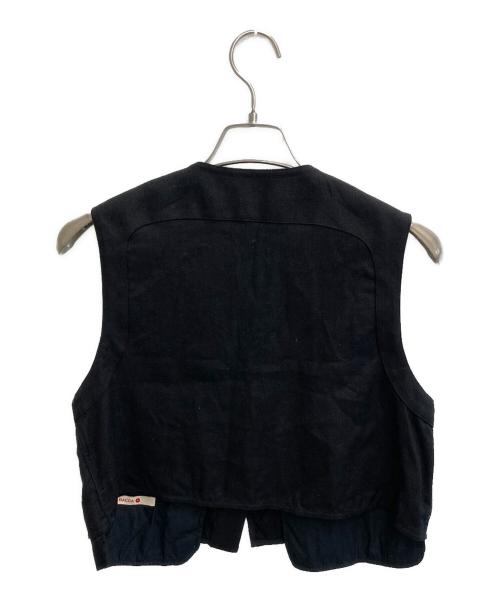 BACCA（バッカ）BACCA (バッカ) リネンツイル ショートベスト ブラック サイズ:36の古着・服飾アイテム