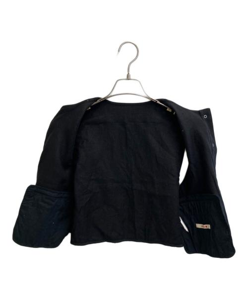 BACCA（バッカ）BACCA (バッカ) リネンツイル ショートベスト ブラック サイズ:36の古着・服飾アイテム