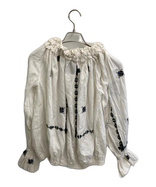 dahIia（ダリア）dahIia (ダリア) 6(ROKU) BEAUTY&YOUTH (ロク ビューティーアンドユース) gather blouse ホワイト サイズ:freeの古着・服飾アイテム