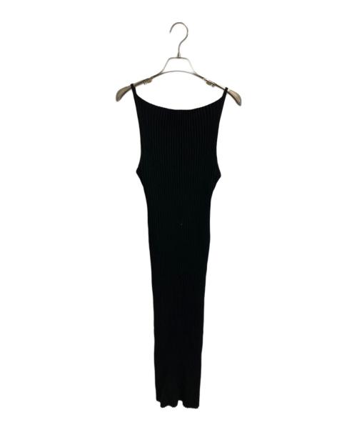 THE SHISHIKUI（シシクイ）the shishikui (シシクイ) リブニットキャミソールワンピース ブラック サイズ:freeの古着・服飾アイテム