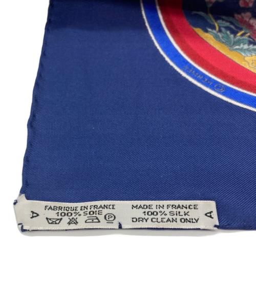 HERMES（エルメス）HERMES (エルメス) スカーフ レッド×ネイビーの古着・服飾アイテム