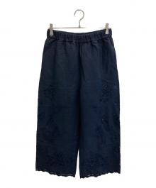IENA（イエナ）の古着「コットンリネン カットワークレースパンツ」｜ネイビー