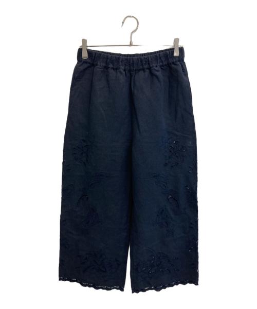 IENA（イエナ）IENA (イエナ) コットンリネン カットワークレースパンツ ネイビー サイズ:38の古着・服飾アイテム