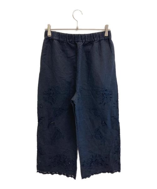 IENA（イエナ）IENA (イエナ) コットンリネン カットワークレースパンツ ネイビー サイズ:38の古着・服飾アイテム