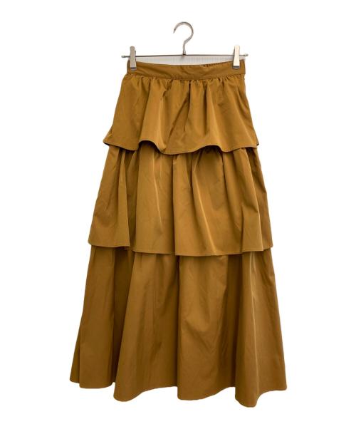 RAY BEAMS（レイ ビームス）RAY BEAMS (レイ ビームス) タフタティアードスカート ブラウン 未使用品の古着・服飾アイテム