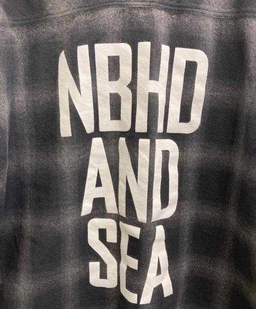 NEIGHBORHOOD（ネイバーフッド）NEIGHBORHOOD (ネイバーフッド) WIND AND SEA (ウィンダンシー) OMBRE CHECK SHIRT ブラック サイズ:Ｌの古着・服飾アイテム