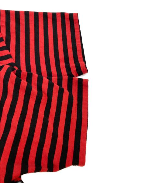 Hysteric Glamour（ヒステリックグラマー）Hysteric Glamour (ヒステリックグラマー) 22SS HYS TIMES 刺繍 ボーダー リンガーネック Tシャツ レッド×ブラック サイズ:SIZE Lの古着・服飾アイテム