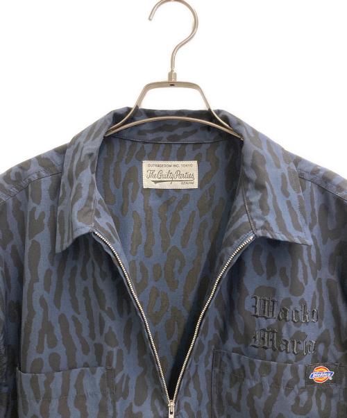 Dickies（ディッキーズ）Dickies (ディッキーズ) WACKO MARIA (ワコマリア) WORK SHIRT ブルー×ブラック サイズ:Ｍの古着・服飾アイテム