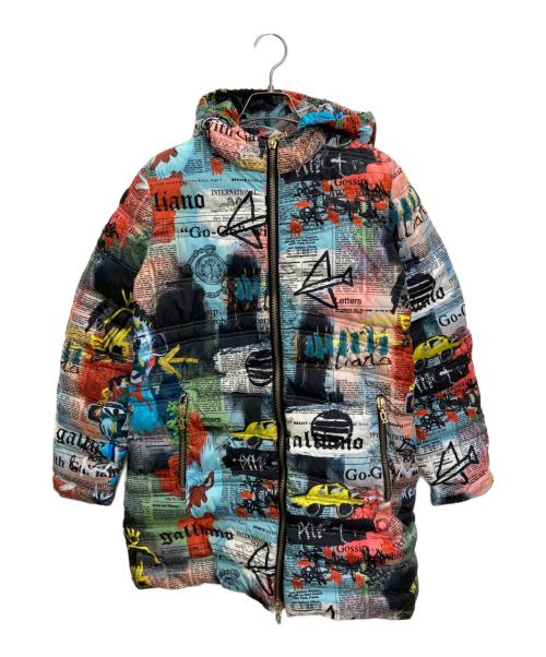 GALLIANO（ガリアーノ）GALLIANO (ガリアーノ) ニュースペーパー柄ダウンコート マルチカラー サイズ:38の古着・服飾アイテム