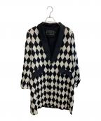 hystericsヒステリックス）の古着「チェックチェスターコート」｜ホワイト×ブラック