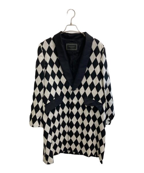 hysterics（ヒステリックス）hysterics (ヒステリックス) チェックチェスターコート ホワイト×ブラック サイズ:Freeの古着・服飾アイテム