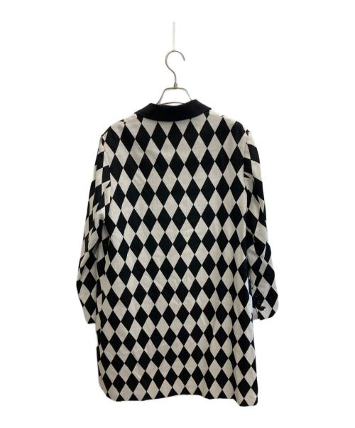 hysterics（ヒステリックス）hysterics (ヒステリックス) チェックチェスターコート ホワイト×ブラック サイズ:Freeの古着・服飾アイテム