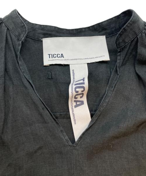 ticca（ティッカ）TICCA (ティッカ) 24SS リネンバルーンスリーブワンピース ブラック サイズ:SIZE Freeの古着・服飾アイテム