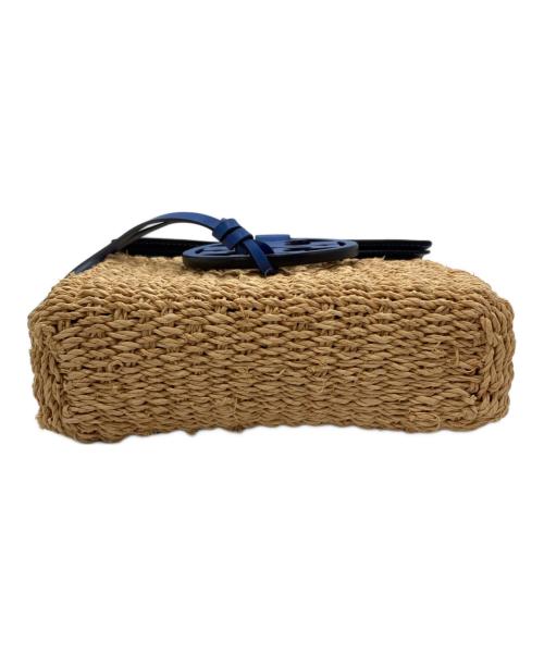 TORY BURCH（トリーバーチ）TORY BURCH (トリーバーチ) Miller Straw Crossbody ブルー×ベージュの古着・服飾アイテム