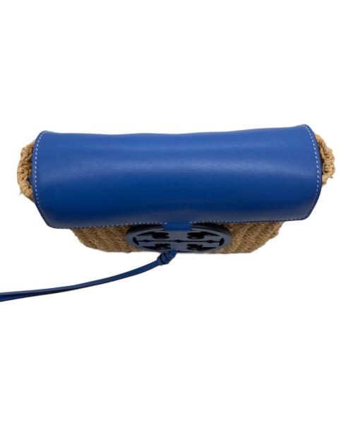 TORY BURCH（トリーバーチ）TORY BURCH (トリーバーチ) Miller Straw Crossbody ブルー×ベージュの古着・服飾アイテム