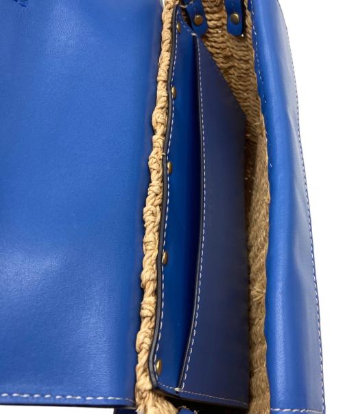 TORY BURCH（トリーバーチ）TORY BURCH (トリーバーチ) Miller Straw Crossbody ブルー×ベージュの古着・服飾アイテム