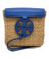 TORY BURCH（トリーバーチ）の古着「Miller Straw Crossbody」｜ブルー×ベージュ