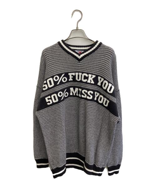 son of the cheese（（サノバチーズ））SON OF THE CHEESE (（サノバチーズ）) 50% V knit グレー サイズ:Lの古着・服飾アイテム