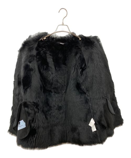 BLUMARINE（ブルマリン）BLUMARINE (ブルマリン) ムートンコート ブラック サイズ:40の古着・服飾アイテム