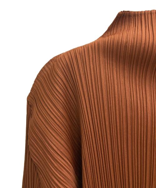PLEATS PLEASE（プリーツプリーズ）PLEATS PLEASE (プリーツプリーズ) プリーツカットソー ブラウン サイズ:34の古着・服飾アイテム