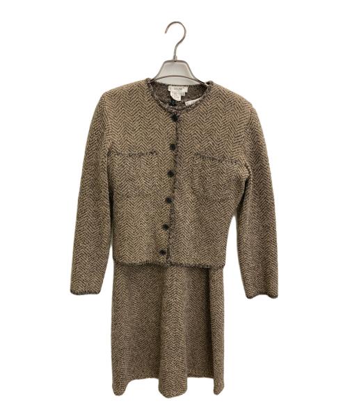 CELINE（セリーヌ）CELINE (セリーヌ) パイル地セットアップワンピース ブラウン サイズ:38の古着・服飾アイテム