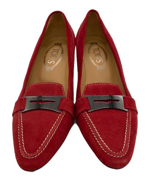 TOD'S（トッズ）TOD'S (トッズ) スウェードパンプス レッド サイズ:24の古着・服飾アイテム