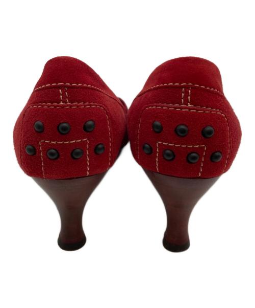 TOD'S（トッズ）TOD'S (トッズ) スウェードパンプス レッド サイズ:24の古着・服飾アイテム