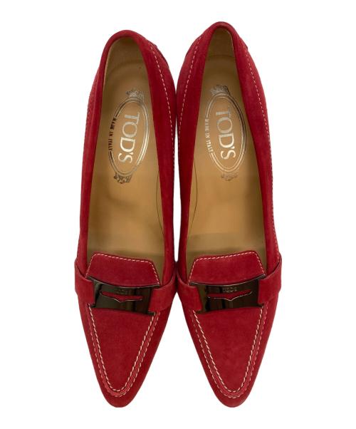 TOD'S（トッズ）TOD'S (トッズ) スウェードパンプス レッド サイズ:24の古着・服飾アイテム