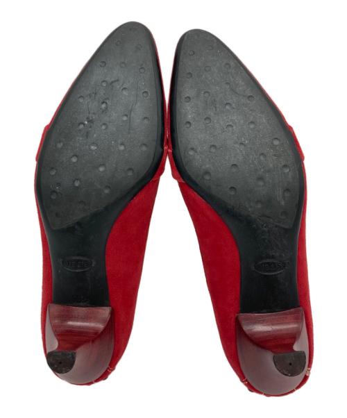 TOD'S（トッズ）TOD'S (トッズ) スウェードパンプス レッド サイズ:24の古着・服飾アイテム