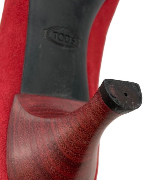 TOD'S（トッズ）TOD'S (トッズ) スウェードパンプス レッド サイズ:24の古着・服飾アイテム