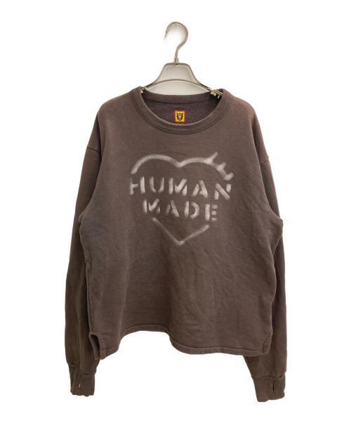 HUMAN MADE（ヒューマンメイド）HUMAN MADE (ヒューマンメイド) MILITARY SWEATSHIRT ブラウン サイズ:XLの古着・服飾アイテム