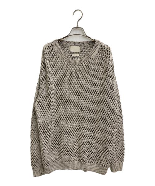YOKE（ヨーク）YOKE (ヨーク) MESHED KNIT CREWNECK ベージュ サイズ:2の古着・服飾アイテム