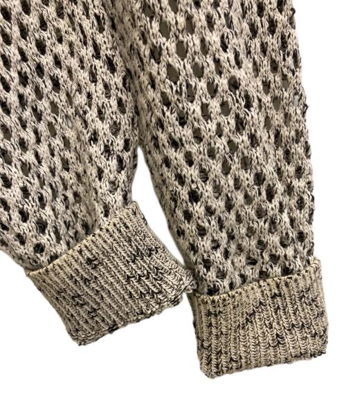 YOKE（ヨーク）YOKE (ヨーク) MESHED KNIT CREWNECK ベージュ サイズ:2の古着・服飾アイテム