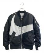 NIKEナイキ）の古着「SWOOSH BOMBERジャケット」｜ホワイト×ブラック