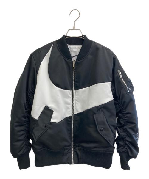 NIKE（ナイキ）NIKE (ナイキ) SWOOSH BOMBERジャケット ホワイト×ブラック サイズ:Mの古着・服飾アイテム
