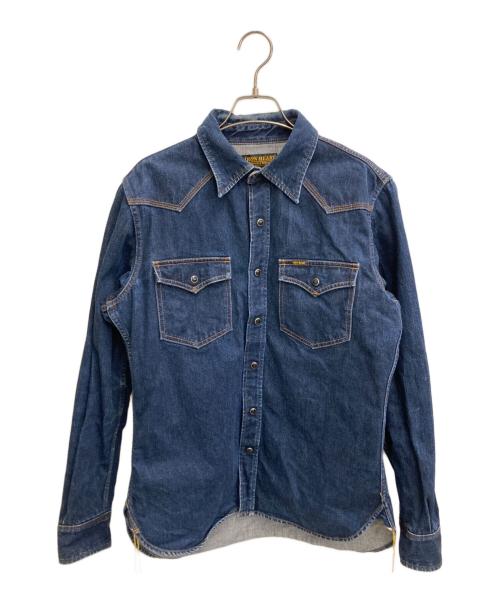 IRON HEART（アイアンハート）IRON HEART (アイアンハート) デニムウエスタンシャツ インディゴ サイズ:Lの古着・服飾アイテム